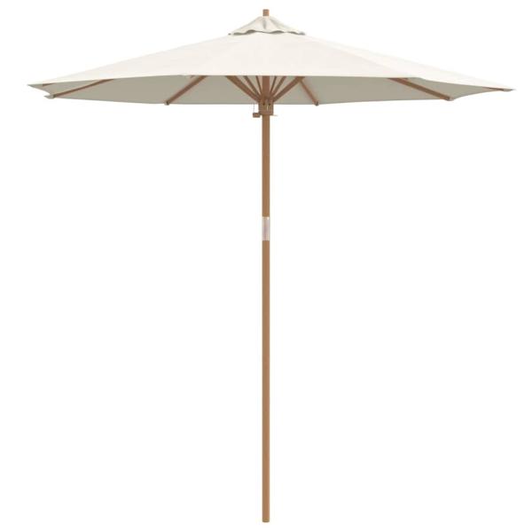 Gartenparasol Cremeweiß 240x260 cm aus Bambus
