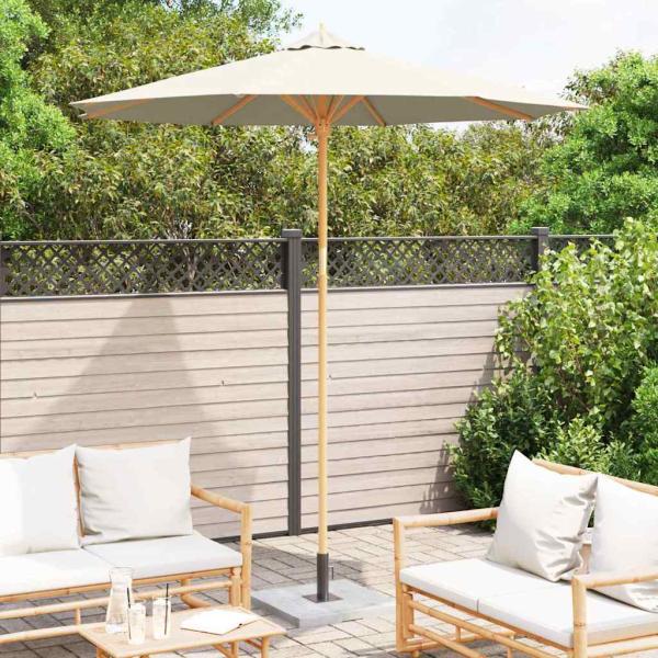 Gartenparasol Cremeweiß 240x260 cm aus Bambus