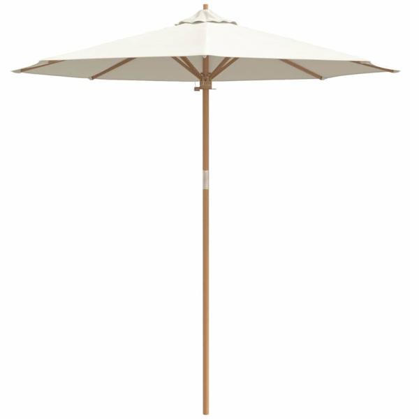 Gartenparasol Cremeweiß 240x260 cm aus Bambus