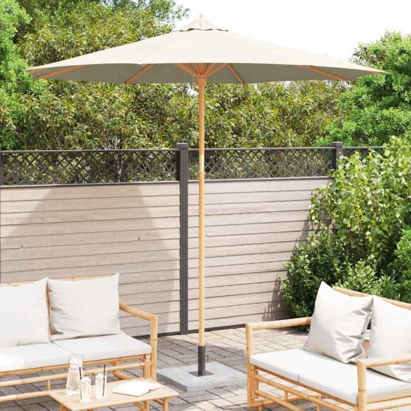 Garten-Schirm Creme 270x260 cm aus Bambus