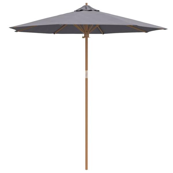 Gartenparasol Dunkelgrau 240x260 cm aus Bambus