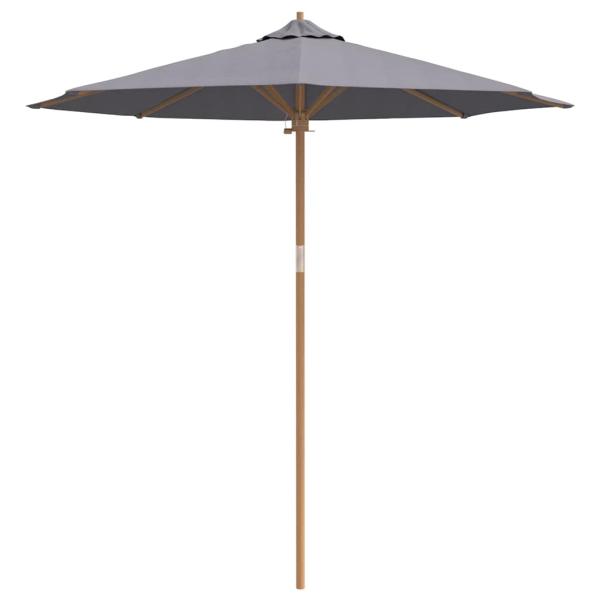 Gartenparasol Dunkelgrau 240x260 cm aus Bambus