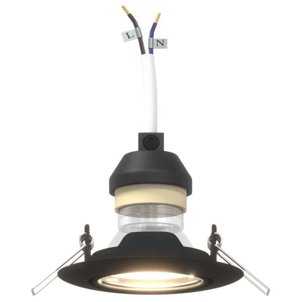 Lampen Set aus 6 Schwarz Kunststoff 9 cm Modern