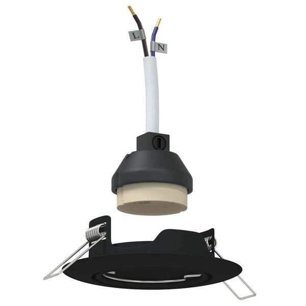 Lampen Set aus 12 Schwarz Kunststoff, Metall 9 cm