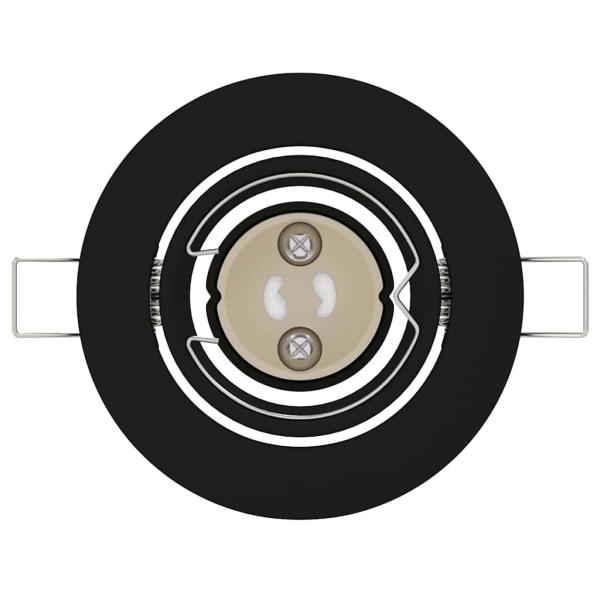 Lampen Set aus 12 Schwarz Kunststoff, Metall 9 cm