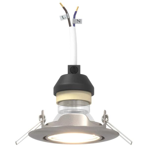 Lampen Set von 6 Silber Aluminium 9 cm Einbaulampen Rund