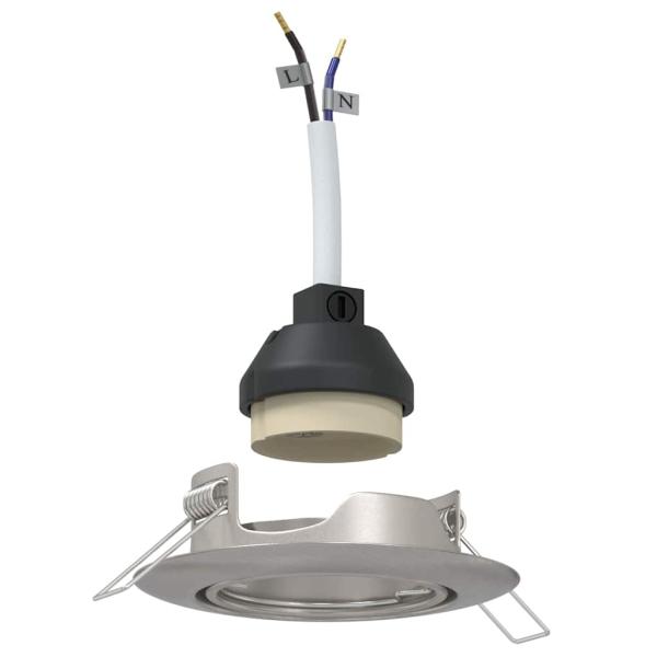 ARDEBO.de - Lampen 12er Set Silber Metall 9 cm Einbaustrahler Rund