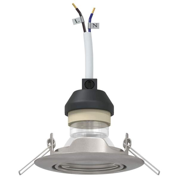 Lampen Set aus 24 Silber Aluminium 9 cm Eingebaute LED-Lampen