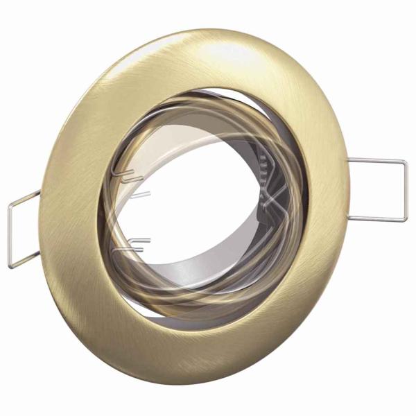 Lampen Set von 6 Messing Metall 9 cm Eingebaute Lichter Rund