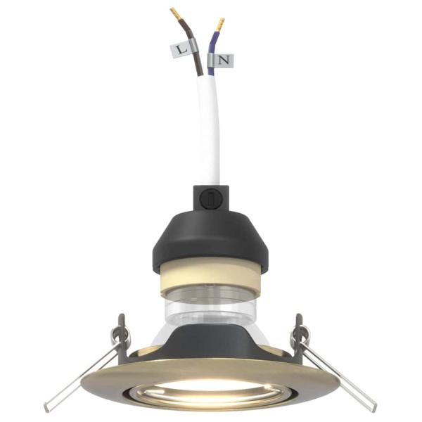 ARDEBO.de - Lampen Set von 24 Messing 9 cm Messing Einbauleuchten Rund