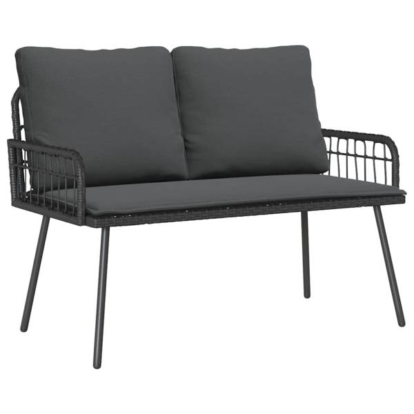 Gartenbank Schwarz 114x64x78 cm Poly-Rattan