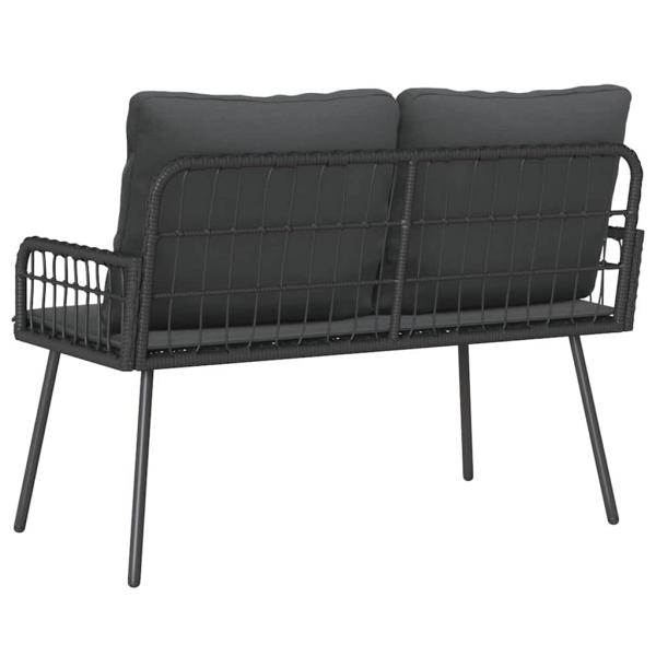 Gartenbank Schwarz 114x64x78 cm Poly-Rattan