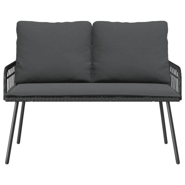 Gartenbank Schwarz 114x64x78 cm Poly-Rattan