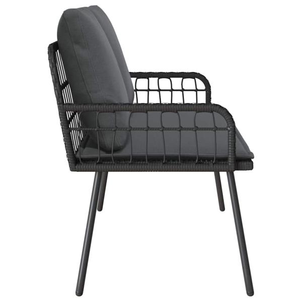 Gartenbank Schwarz 114x64x78 cm Poly-Rattan