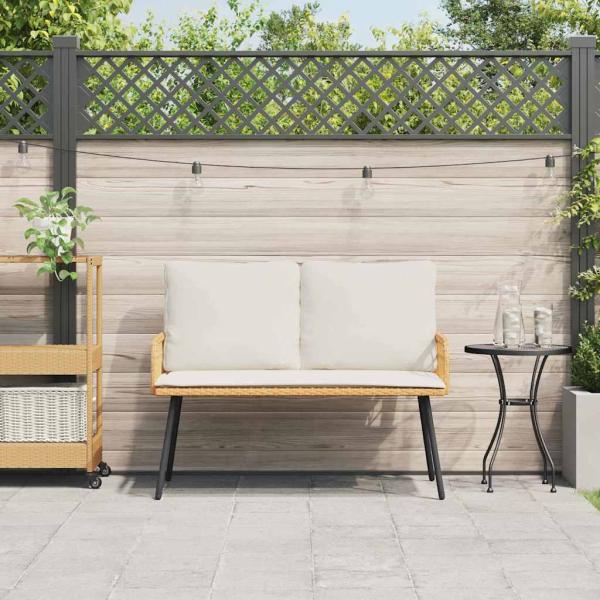 Gartenbank Natur 114x64x78 cm Poly Rattan