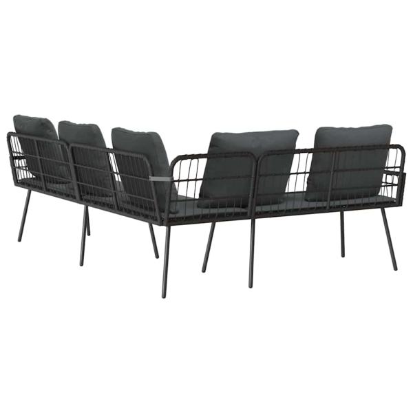 L-förmiges Sofa Schwarz 231x173x78 cm Poly-Rattan