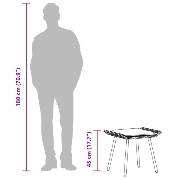 Gartenhocker 2 Stück Natur 50x40x45 cm Poly Rattan