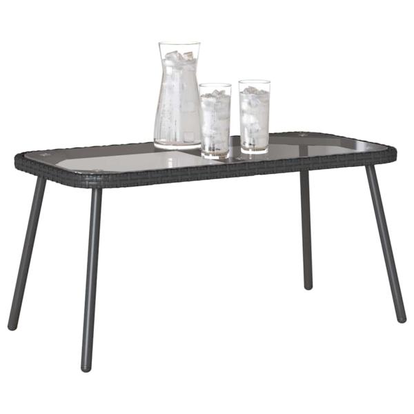 Couchtisch Schwarz 90x45x42 cm Poly-Rattan