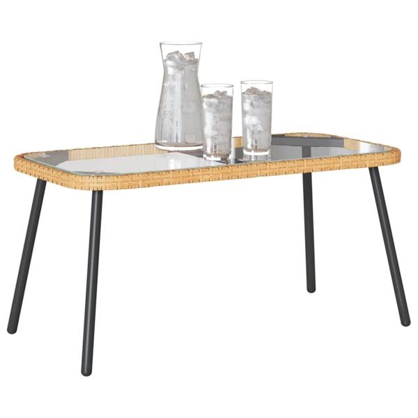 Couchtisch Natur 90x45x42 cm Poly Rattan