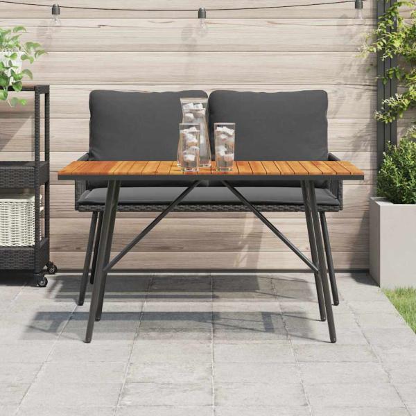 Esstisch Schwarz 110x55x62 cm aus Akazienholz