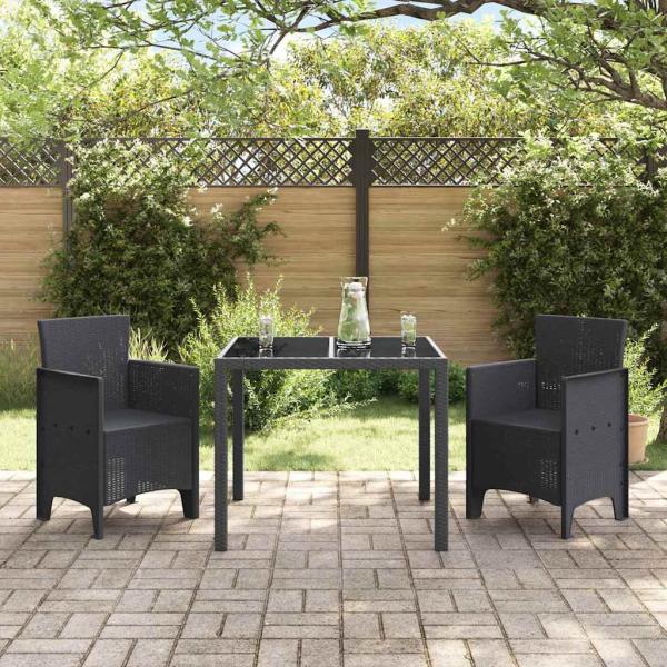 Gartenstuhl Set aus 2 Anthrazit Kunststoff Standard Langlebig