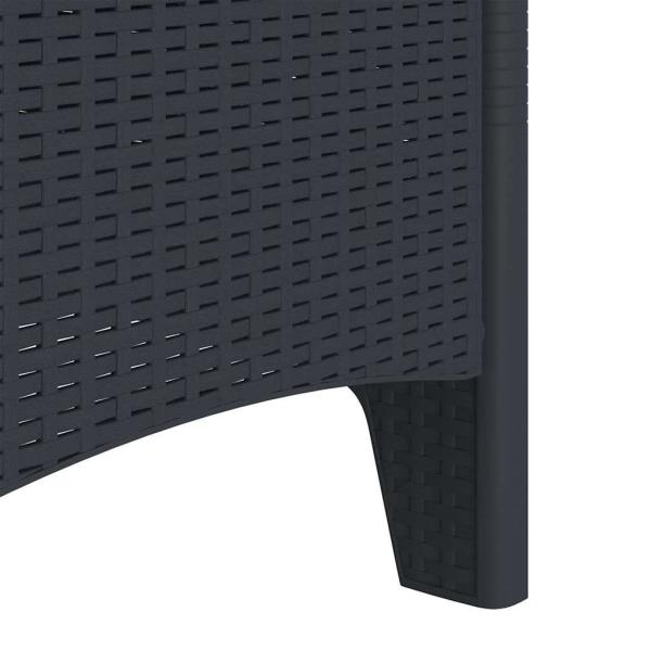 Gartenstuhl Set aus 2 Anthrazit Kunststoff Standard Langlebig