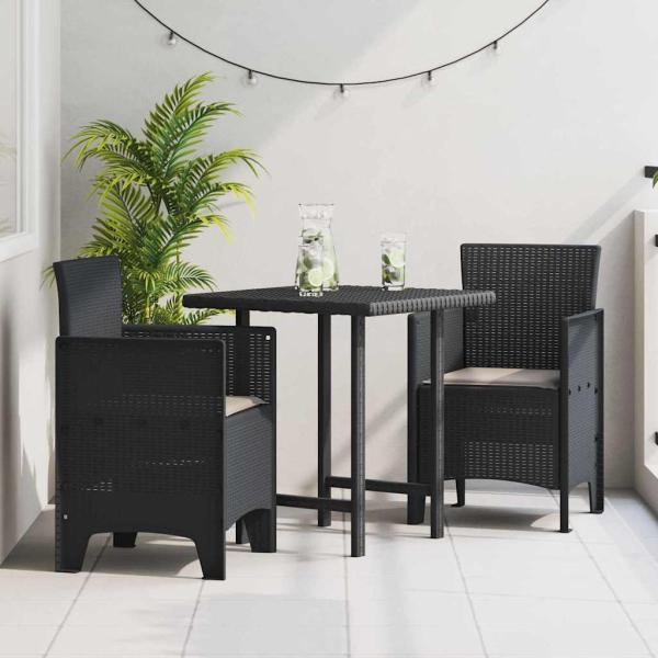 ARDEBO.de - Gartenstuhl Set mit 2 Anthrazit, Taupe Kunststoff Standard