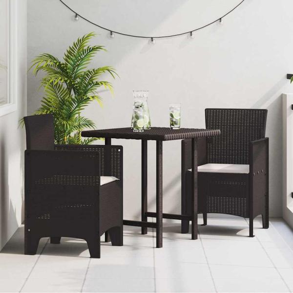 ARDEBO.de - Gartenstühle mit Kissen Set aus 2 Braun, Taupe