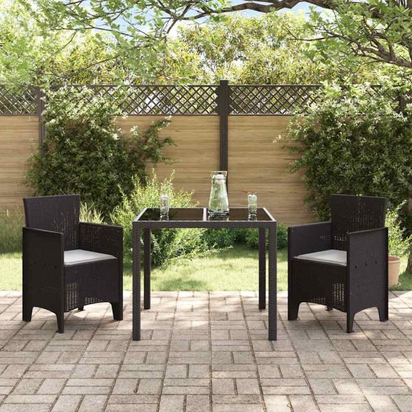 Gartenstuhl Set aus 2 Braun Rattan Standard Langlebig