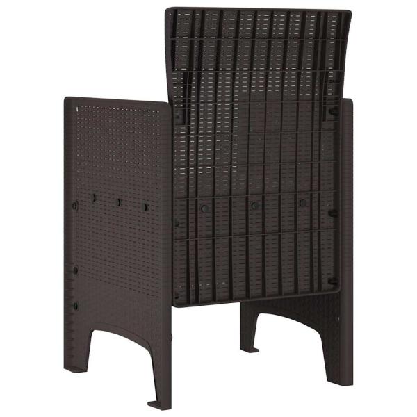 Gartenstuhl Set aus 2 Braun Rattan Standard Langlebig