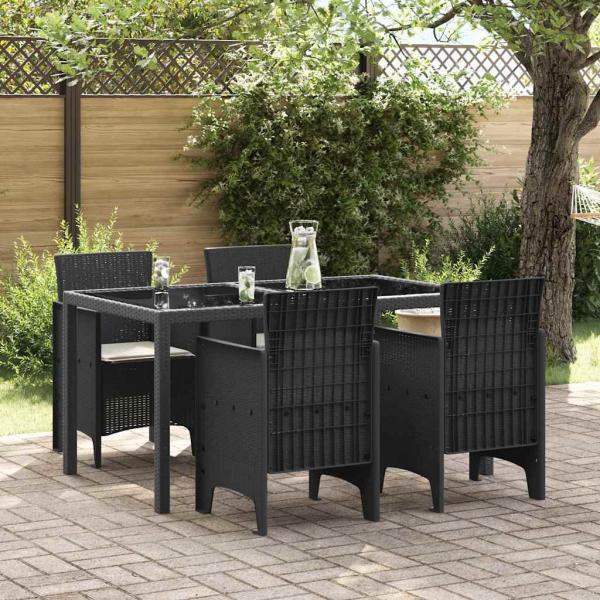ARDEBO.de - Gartenstuhl Set aus 4 Anthrazit Polypropylen Standard Stapelbar