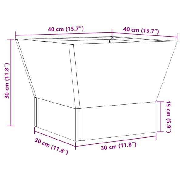 Feuerstelle Quadrat Schwarz 40x40x30 cm Stahl