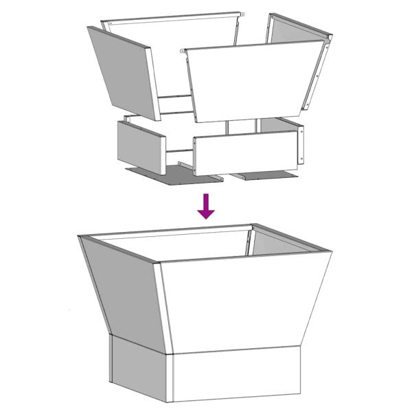 Feuerstelle Quadrat Schwarz 40x40x30 cm Stahl