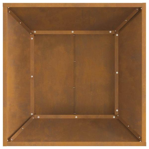 Feuerstelle Quadrat Schwarz 60x60x35 cm Wetterstahl