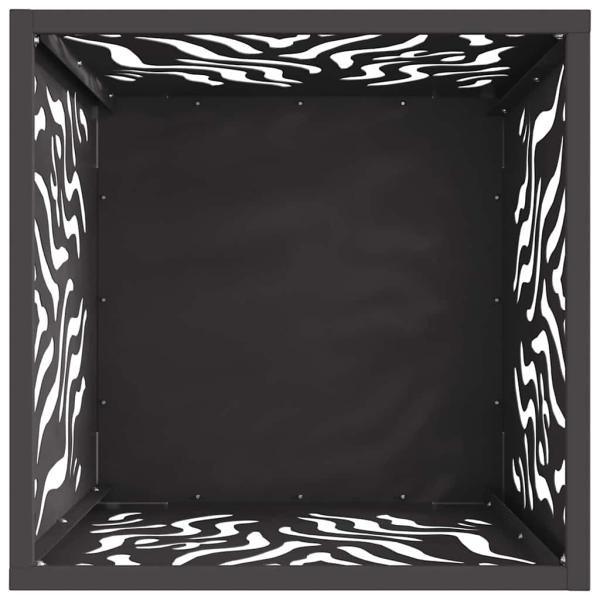 Feuerstelle Quadrat Schwarz 40x40x40 cm Stahl