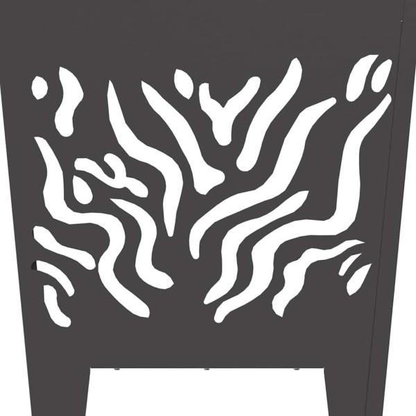 Feuerstelle Quadrat Schwarz 40x40x40 cm Stahl