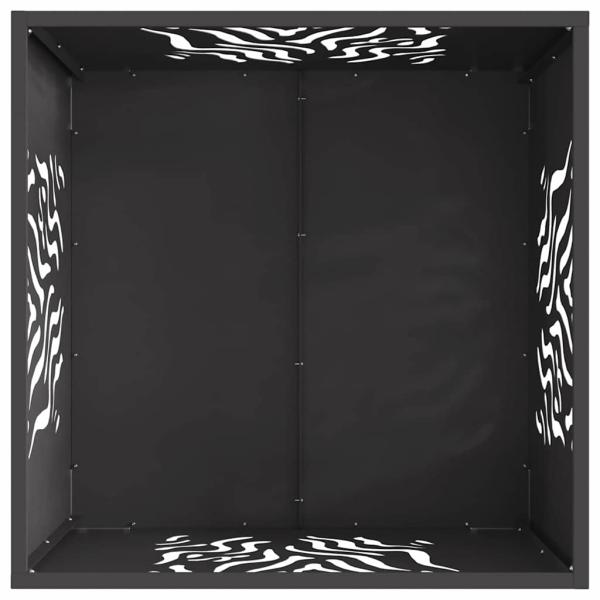 Feuerstelle Quadrat Schwarz 60x60x40 cm Stahl