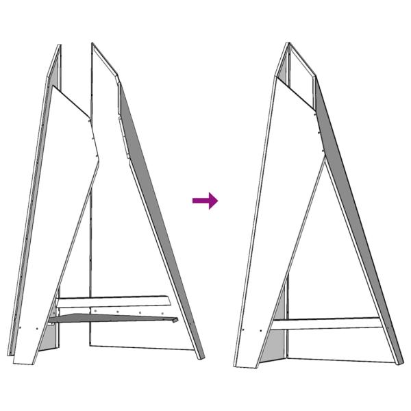Feuerstelle Pyramid 58x36x100 cm Wetterfester Stahl