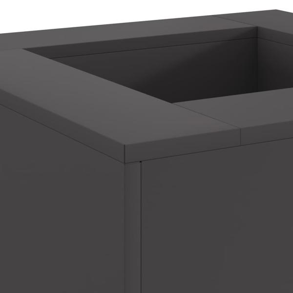 Feuerstelle Quadrat Schwarz 60x60x30 cm Stahl