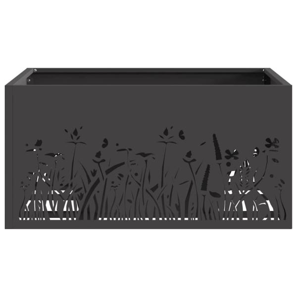 Feuerstelle Quadrat Schwarz 60x60x30 cm Stahl