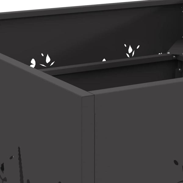 Feuerstelle Quadrat Schwarz 60x60x30 cm Stahl