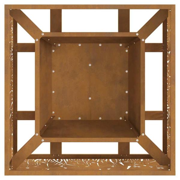 Feuerstelle Quadrat 60x60x30 cm Wetterstahl