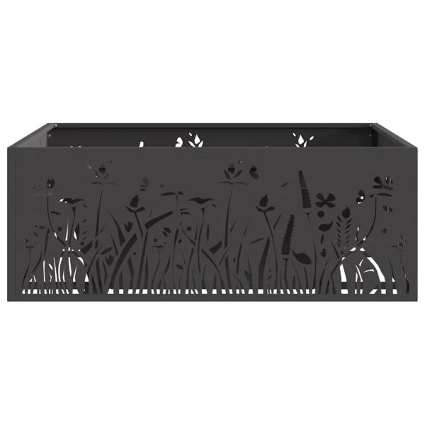 Feuerstelle Quadrat Schwarz 80x80x30 cm Stahl