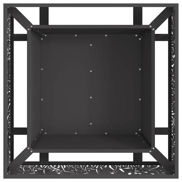 Feuerstelle Quadrat Schwarz 80x80x30 cm Stahl