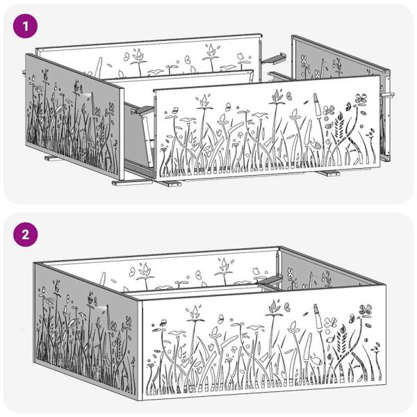 Feuerstelle Quadrat 80x80x30 cm Wetterbeständiger Stahl