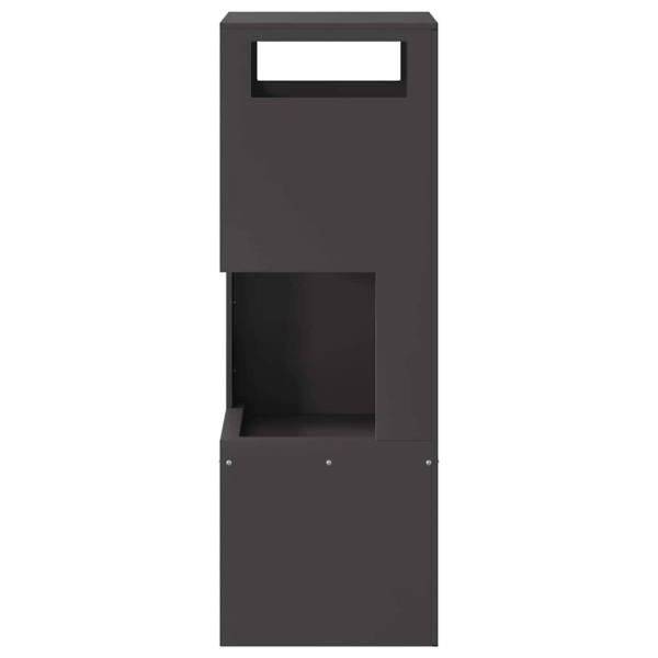 ARDEBO.de - Feuerstelle Quadrat Schwarz 35x35x100 cm Stahl