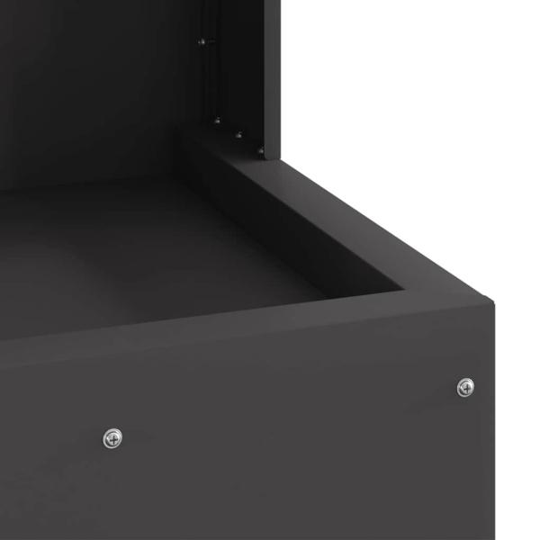 Feuerstelle Quadrat Schwarz 35x35x100 cm Stahl