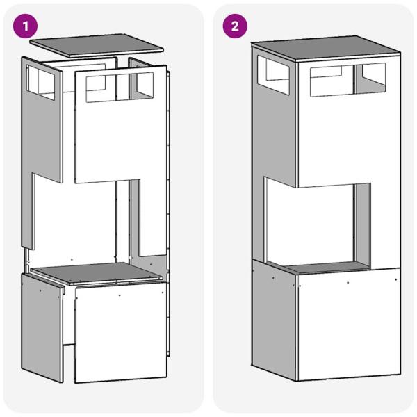 Feuerstelle Quadrat 35x35x100 cm Wetterbeständiger Stahl