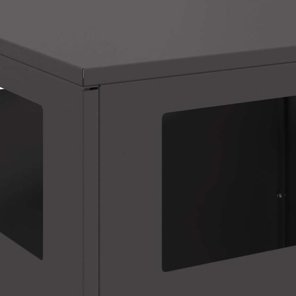 Feuerschale Schwarz 50x50x100 cm Stahl