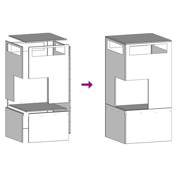 Feuerschale Schwarz 50x50x100 cm Stahl